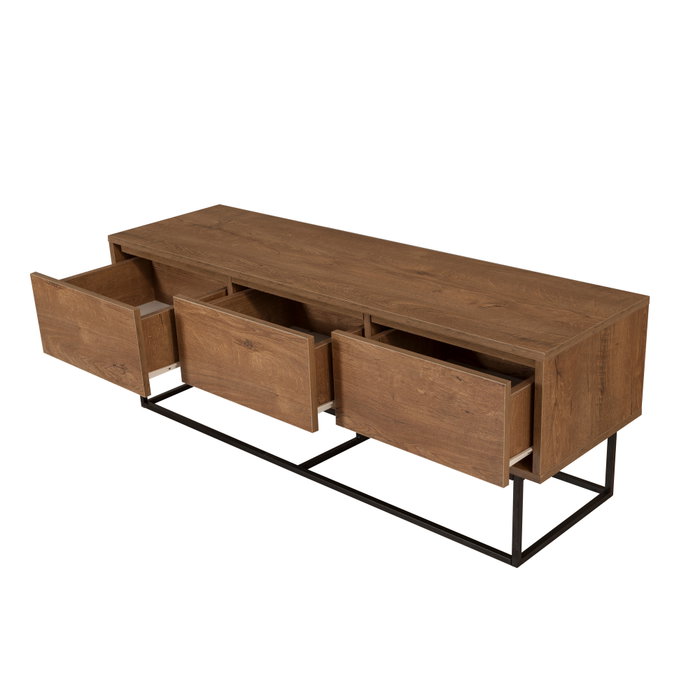 Hanah Home Milo 140 Soporte para TV Nogal y Negro Hanah Home Milo 140 Soporte para TV Nogal y Negro